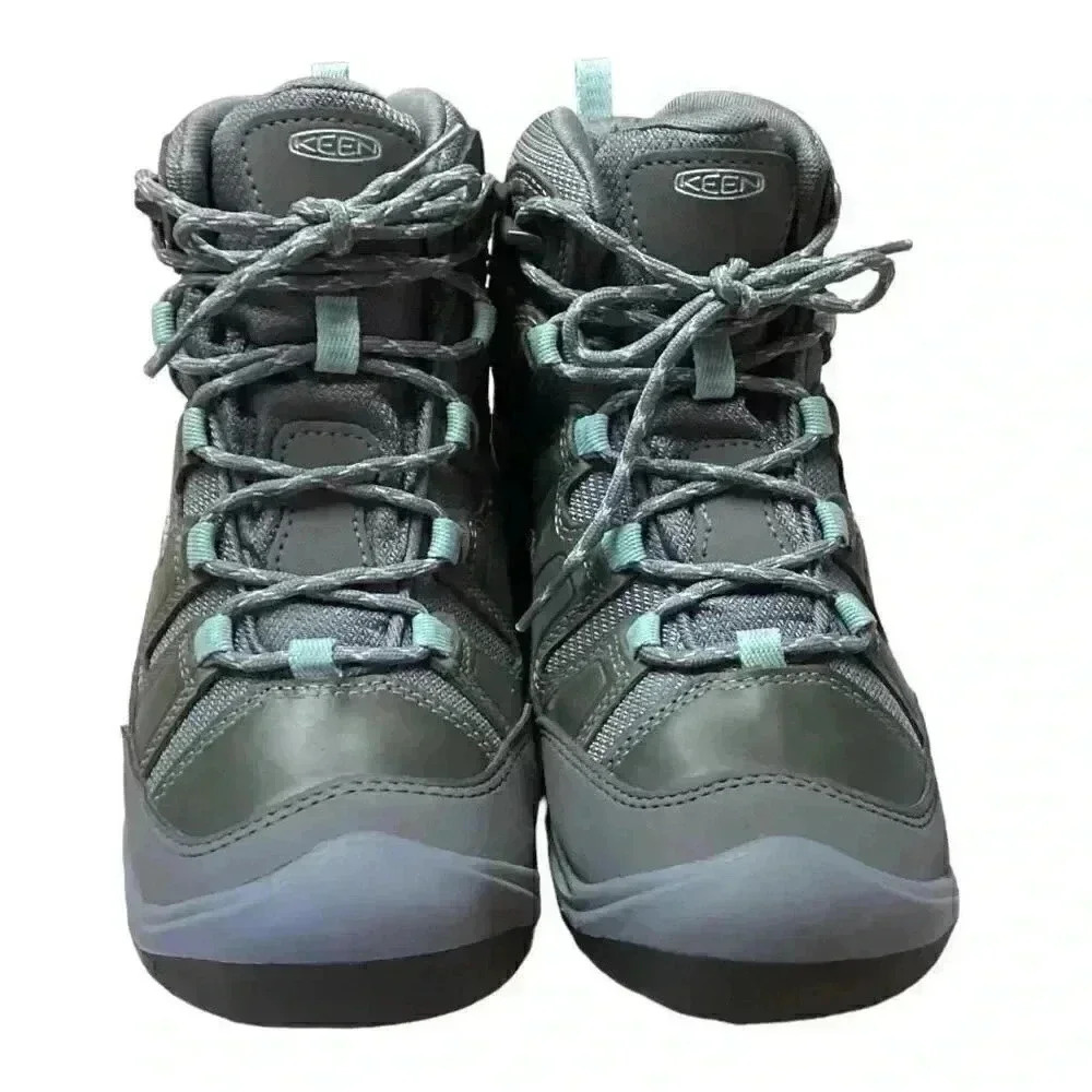 KEEN Hiking Boots Womens 8 38.5 Grey Blue Circadia Mid WP Waterproof Shoes NEW